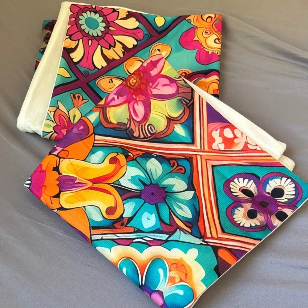 Vibrant Multicolor Pillowcase Set of Two 2 Rainbow Retro Bedding Home